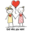Stick Figure Lesbian Lovers Love