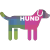 Hund mit Schriftzug