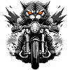 Angry Cat ride Motorcycle