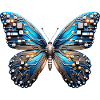 Turquoise Butterfly with Technique