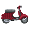 Motorroller bestickt