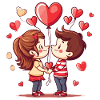 Love Couple Hearts Balloons Romantic