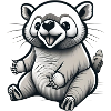 Small Seated Animal: Cartoon