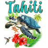 Tahiti French Polynesia Turtle Flowers