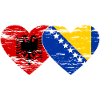 Albanie Bosnie drapeau coeur utilisé