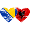 Bosnie Albanie drapeau coeur utilisé