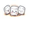 Süße, niedliche Chibi Marshmallows