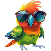 Cool parrot with sunglasses