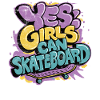 Cool Skateboard Longboard Skater Girl