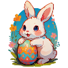 Osterhase kindlich mit Ei