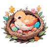 Osternest mit Küken