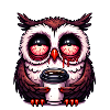 Owl overslept with coffee
