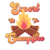 Experte für Camping-Experten am Lagerfeuer