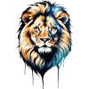 Realistic lion head