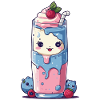 Blueberries Milkshake Fun Kawaii Anime