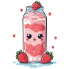 Raspberries Kawaii Anime Milkshake Fun
