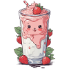 Strawberries Cute Milkshake Kawaii Fun
