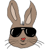 Hase mit Sonnenbrille Herznase