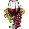 Verre à vin Raisins Vin