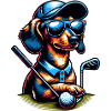 Golf Sport Dackel Hundebesitzer Motiv