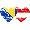 Bosnia Austria Flag Heart used