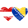 Bosnie Autriche drapeau coeur utilisé