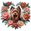 Yorkshire Terrier Peonies