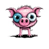 Großäugiges Ferkel-Schweinchen-Schwein