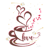 Café - Heart Coffee elegant silhouette