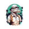Golfer Crocodile Golfer Design Streetwear