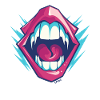 Vampire dentition with sharp teeth
