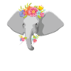 Elefantenkopf Blumen Kinder Elefant