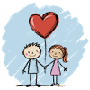 Lovers, Stick Figures, Couples, Valentine's Day