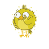 Canari en nerd à lunettes
