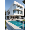 White villa with pool