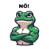 Trotziger Frosch mit 'NÖ!' - Einzigartiges Design