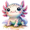 Enchanteur bébé axolotl à l’aquarelle