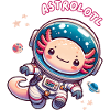 Axolotl Astronaut in Space - Kawaii Art