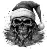 Skull with Santa Claus hat