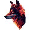 Bunte Wolfsillustration