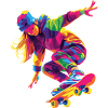 Femme qui fait du Skate