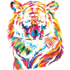 Bunte Tiger-Illustration