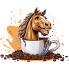 RIDER HORSE COFFEE RIDING