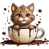 CATS LOVE COFFEE CAT