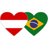 Autriche Brésil Drapeau Coeur
