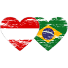 Austria Brazil Flag Heart Used