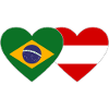 Brazil Austria Flag Heart