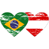 Brazil Austria Flag Heart Used