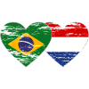 Brésil Hollande drapeau coeur utilisé