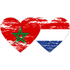 Maroc Hollande drapeau coeur utilisé